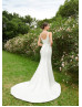 Ivory Satin Slit Exquisite Wedding Dress